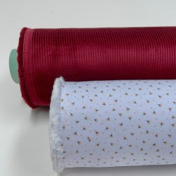 Velluto di cotone a coste larghe , Rosso Granato