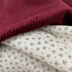 Velluto di cotone a coste larghe , Rosso Granato