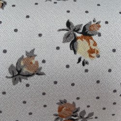 Viscosa-Cotone sostenibile , Tortora con Fiori medio grandi Marrone e Beige