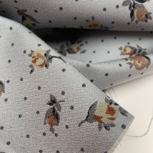 Viscosa-Cotone sostenibile , Tortora con Fiori...