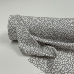 Cotone Viena Biologico, Grigio con fiorellini bianchi