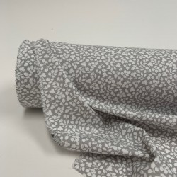 Cotone Viena Biologico, Grigio con fiorellini bianchi
