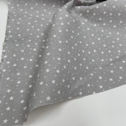 Cotone Viena Biologico, Grigio, Stelline Bianche