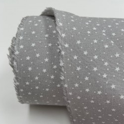 Cotone Viena Biologico, Grigio, Stelline Bianche