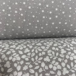 Cotone Viena Biologico, Grigio, Stelline Bianche
