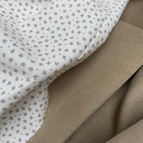 Flanella di cotone Bio, Bianco, Olive, Viola