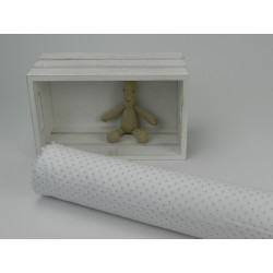 Voile Stampato, Bianco , Pois Grigio