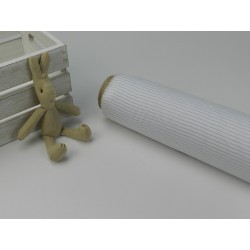 Voile Stampato, Bianco con righa celeste