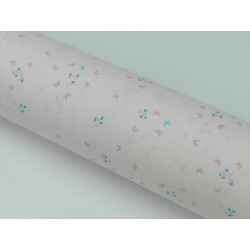 Voile Stampato, Rosa con farfalline