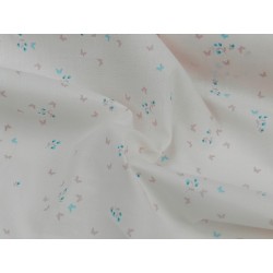 Voile Stampato, Rosa con farfalline