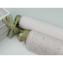 Voile Stampato, Rosa con farfalline