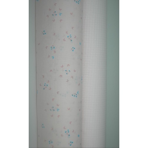 Voile Stampato, Rosa con farfalline