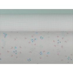 Voile Stampato, Rosa con farfalline