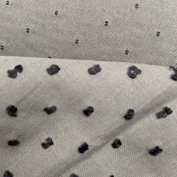 Plumeti Cotton Bicolor con  ricamo in rilevo, Grigio-Nero