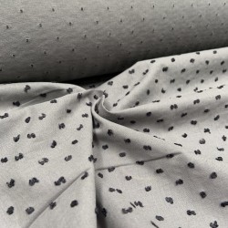 Plumeti Cotton Bicolor con  ricamo in rilevo, Grigio-Nero