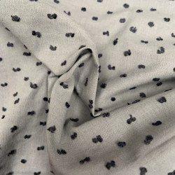 Plumeti Cotton Bicolor con  ricamo in rilevo, Grigio-Nero