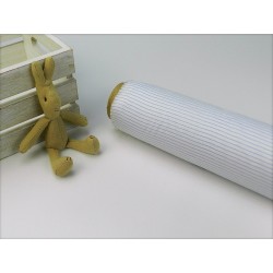 Voile Stampato, Bianco con righa celeste