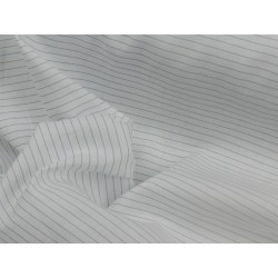 Voile Stampato, Bianco con righa celeste