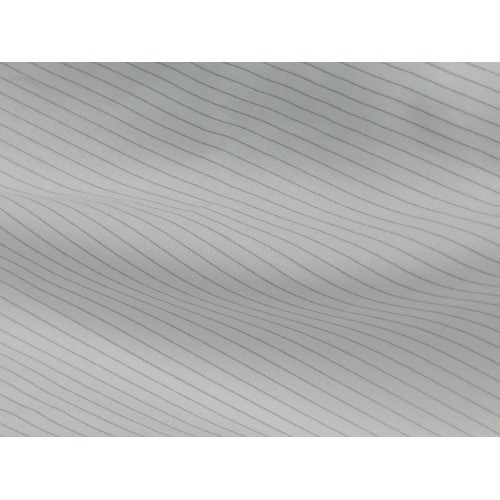 Voile Stampato, Bianco con righa celeste
