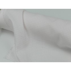 Voile Stampato, Bianco con quadretto rosa