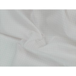 Voile Stampato, Bianco con quadretto rosa