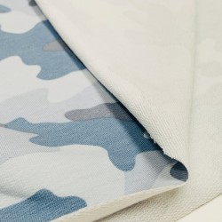 Felpa/ French terry, Blu Polvere, Camouflage