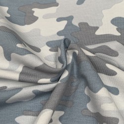 Felpa/ French terry, Blu Polvere, Camouflage