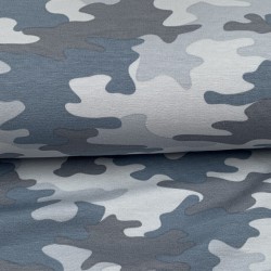 Felpa/ French terry, Blu Polvere, Camouflage