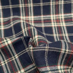 Flanella di cotone biologico, Quadri  Blu, Grigio, Rosso