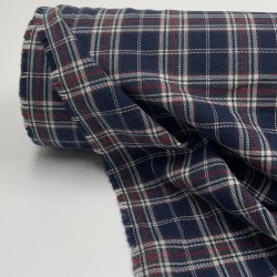 Flanella di cotone biologico, Quadri  Blu, Grigio, Rosso