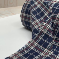 Flanella di cotone biologico, Quadri  Blu, Grigio, Rosso