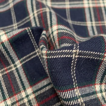 Flanella di cotone biologico, Quadri  Blu, Grigio, Rosso 2