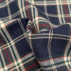 Flanella di cotone biologico, Quadri  Blu, Grigio, Rosso