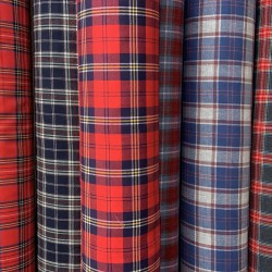 Flanella di cotone biologico, Quadri  Blu, Grigio, Rosso