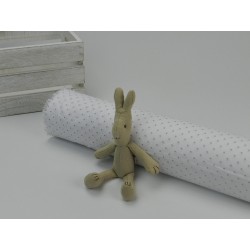Voile Stampato, Bianco , Pois Grigio