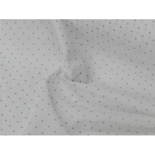 Voile Stampato, Bianco , Pois Grigio
