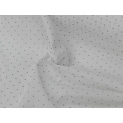 Voile Stampato, Bianco , Pois Grigio