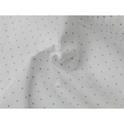 Voile Stampato, Bianco , Pois Grigio
