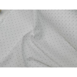 Voile Stampato, Bianco , Pois Grigio